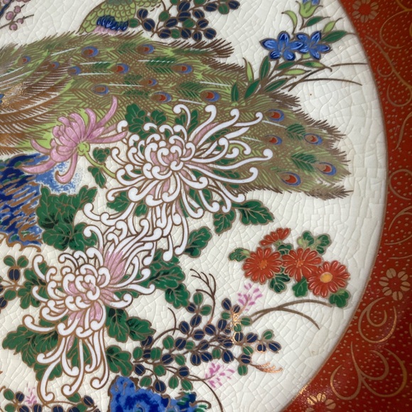 Vintage Satsuma Peacock Plate - Picture 3 of 5